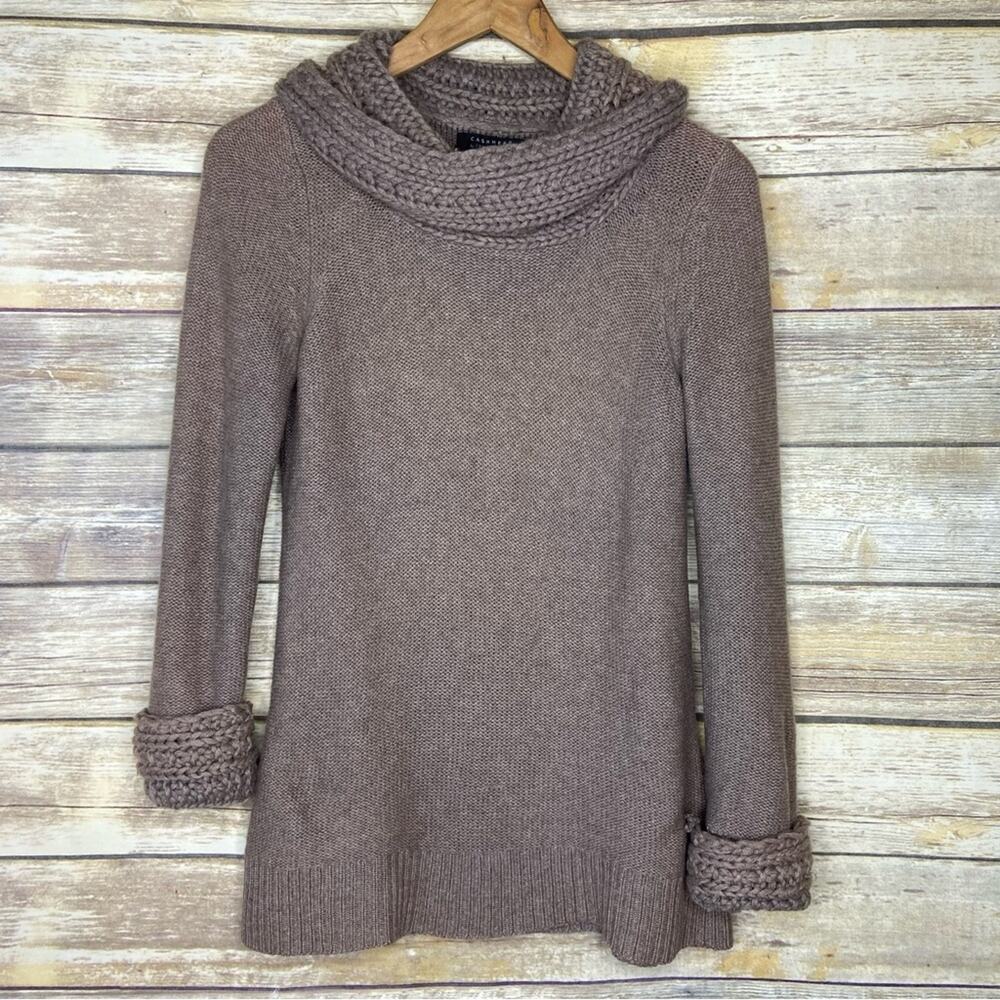 Bloomingdale’s S 100% Cashmere cowl neck sweater detailed collar - Picture 2 of 9